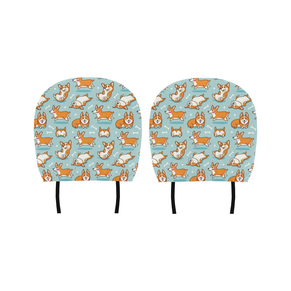 Cute Corgi Pattern Car Headrest Cover