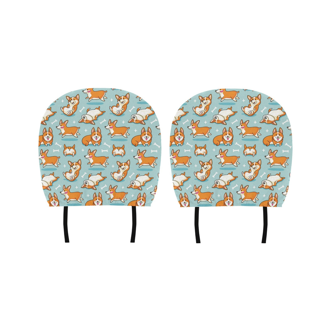 Cute Corgi Pattern Car Headrest Cover