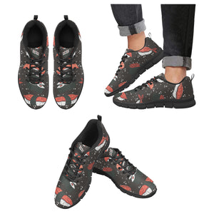 Sushi Theme Pattern Men's Sneakers Black