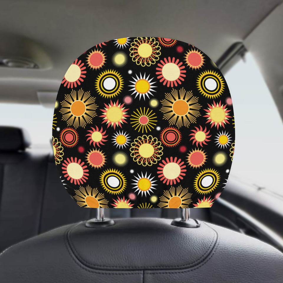 Colorful Sun Pattern Car Headrest Cover