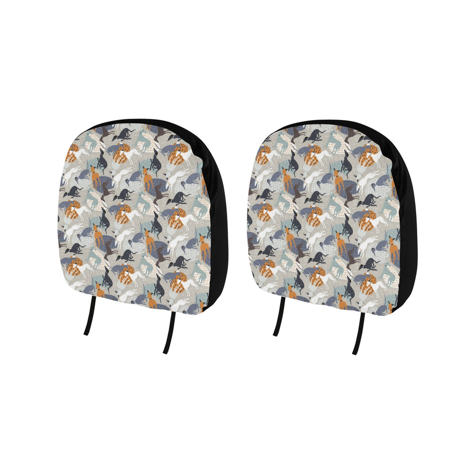 Greyhound Pattern Print Design 04 Car Headrest Cover