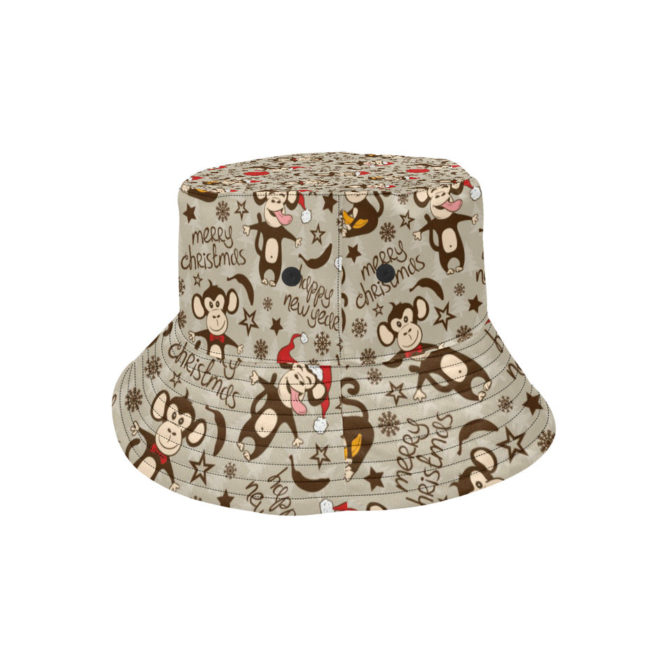 Monkey Christmas Pattern Unisex Bucket Hat