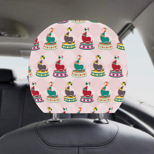 Colorful Sea Lion Pattern Car Headrest Cover