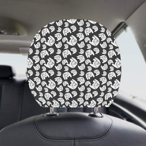 English Bulldog Pattern Print Design 02 Car Headrest Cover