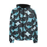 Stingray Pattern Print Design 04 Men's Padded Hooded Jacket(ModelH42)