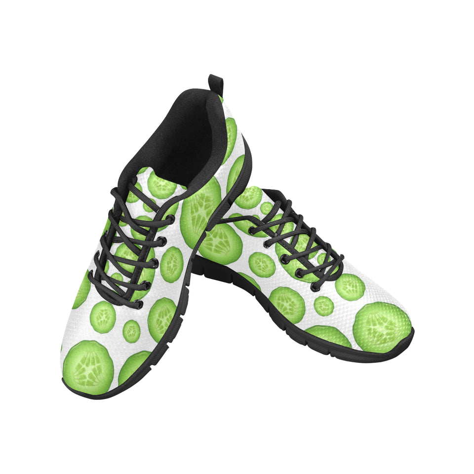 Sliced Cucumber Pattern Men's Sneakers Black