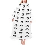 Swordfish Pattern Print Design 01 Blanket Robe with Sleeves