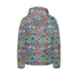 Gear Pattern Print Design 02 Kids' Boys' Girls' Padded Hooded Jacket