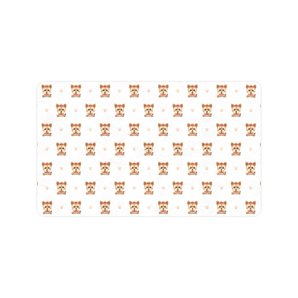 Yorkshire Terrier Pattern Print Design 03 Doormat