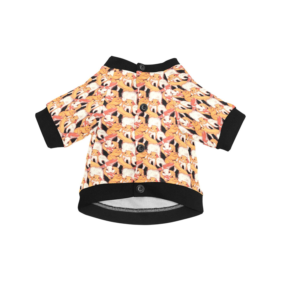 Squirrel Pattern Print Design 04 All Over Print Pet Dog Round Neck Fuzzy Shirt