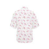 Eiffel Tower Pink Theme Pattern Print Design 05 Women's All Over Print Hawaiian Shirt