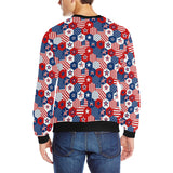 USA Star Hexagon Pattern Men's Crew Neck Sweatshirt