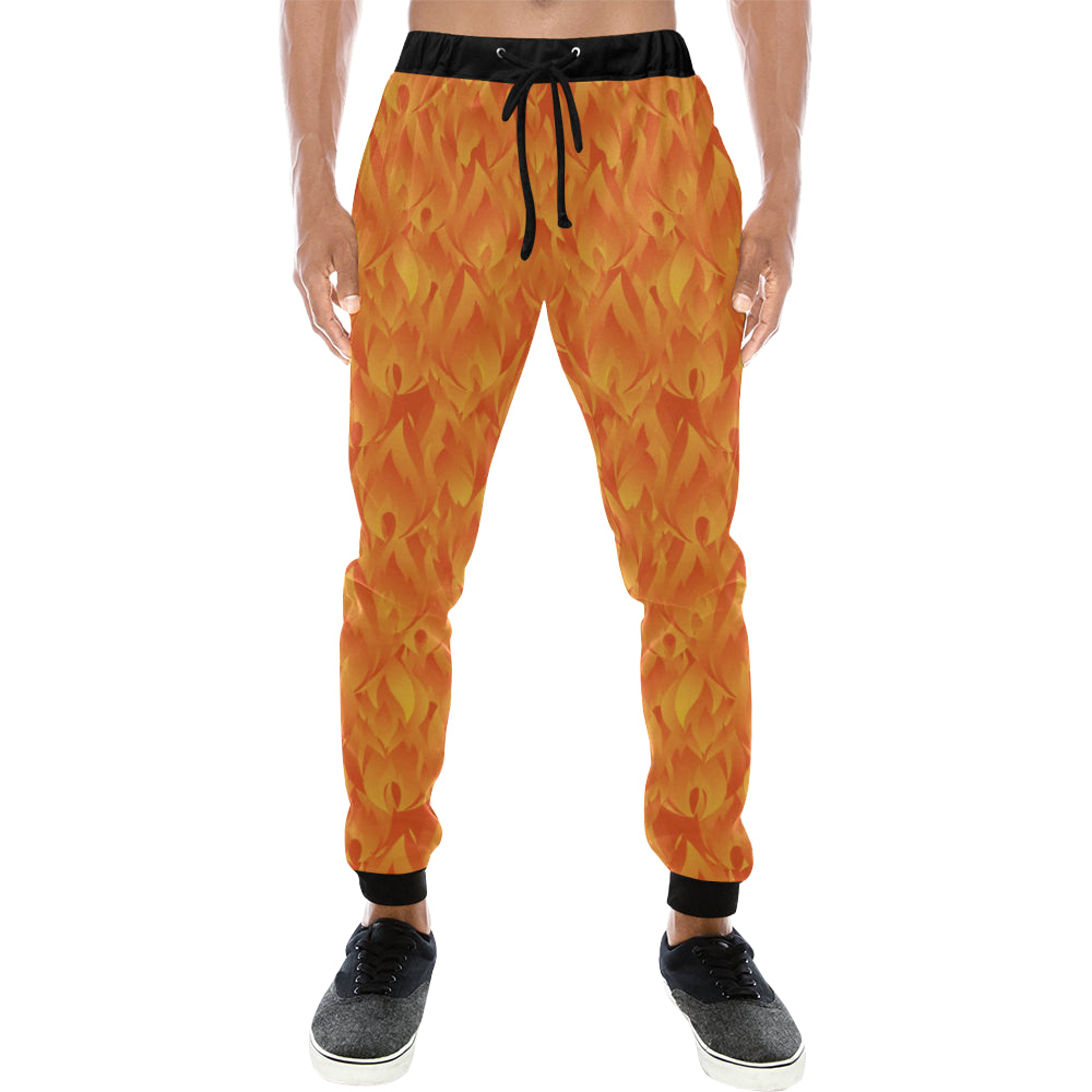 Red Flame Fire Pattern Unisex Casual Sweatpants