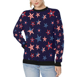 USA Star Pattern Theme Women's Crew Neck Sweatshirt