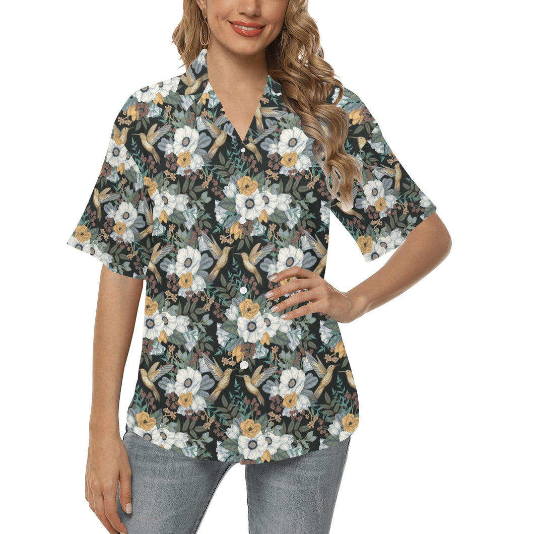 Hummingbird Pattern Print Design 05 Women's All Over Print Hawaiian Shirt