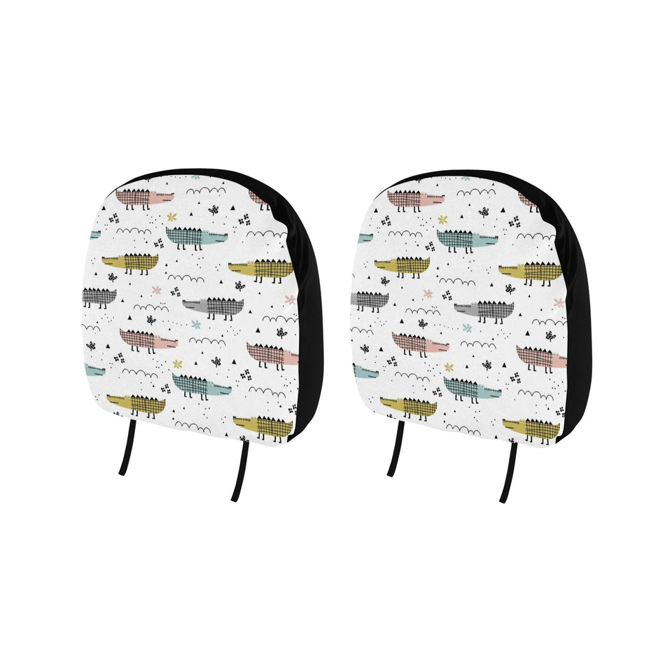 Cute Crocodile Pattern Car Headrest Cover