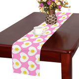 Fried Eggs Pattern Print Design 02 Table Runner