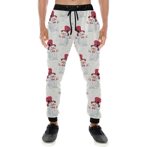 Cute Snowman Pattern Unisex Casual Sweatpants