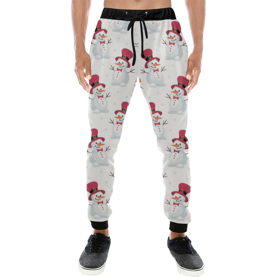Cute Snowman Pattern Unisex Casual Sweatpants
