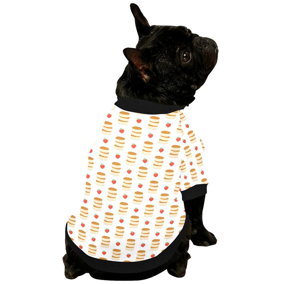 Pancake Pattern Print Design 02 All Over Print Pet Dog Round Neck Fuzzy Shirt