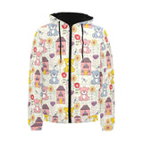 Teddy Bear Pattern Print Design 04 Men's Padded Hooded Jacket(ModelH42)