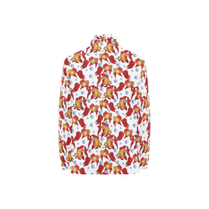 Goldfish Pattern Print Design 02 Women's Long Sleeve Polo Shirt