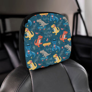 Dinosaur Music Skating Pattern Car Headrest Cover