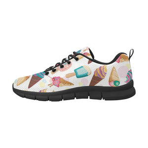 Colorful Ice Cream Pattern Men's Sneakers Black