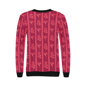 Heliconia Pink Pattern Women's Crew Neck Sweatshirt
