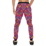 Pink Chameleon Lizard Butterfly Pattern Unisex Casual Sweatpants