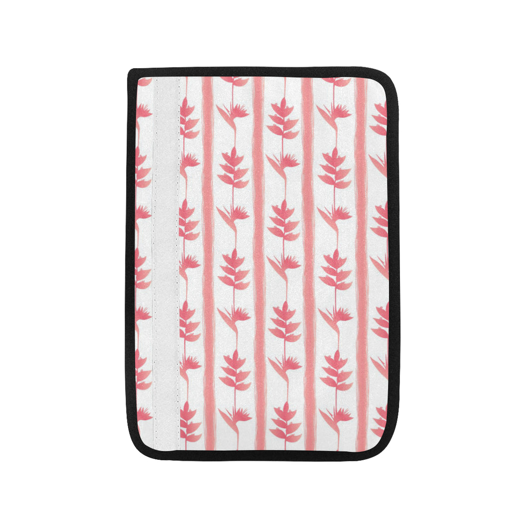 Heliconia Pink White Pattern Car Seat Belt Cover