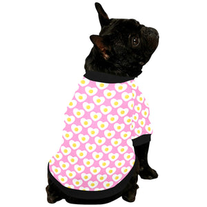 Fried Eggs Pattern Print Design 02 All Over Print Pet Dog Round Neck Fuzzy Shirt