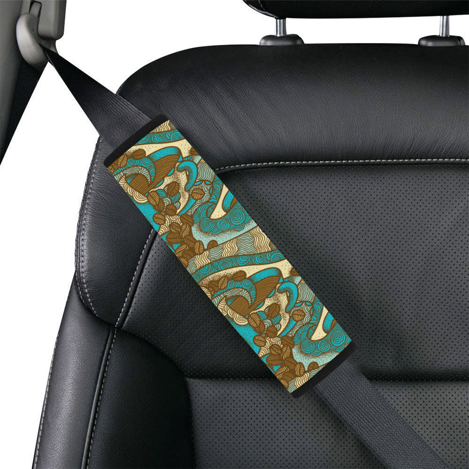 Coffee Bean Pattern Graphic Ornate Car Seat Belt Cover