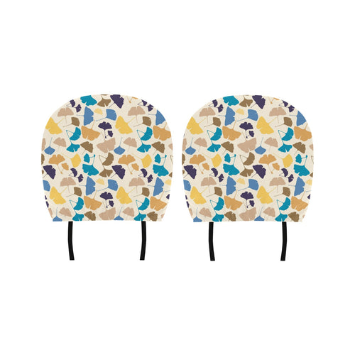 Colorful Ginkgo Leaves Pattern Car Headrest Cover