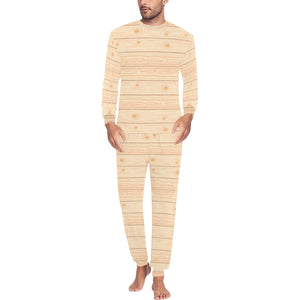 Wood Printed Pattern Print Design 05 Men's All Over Print Pajama