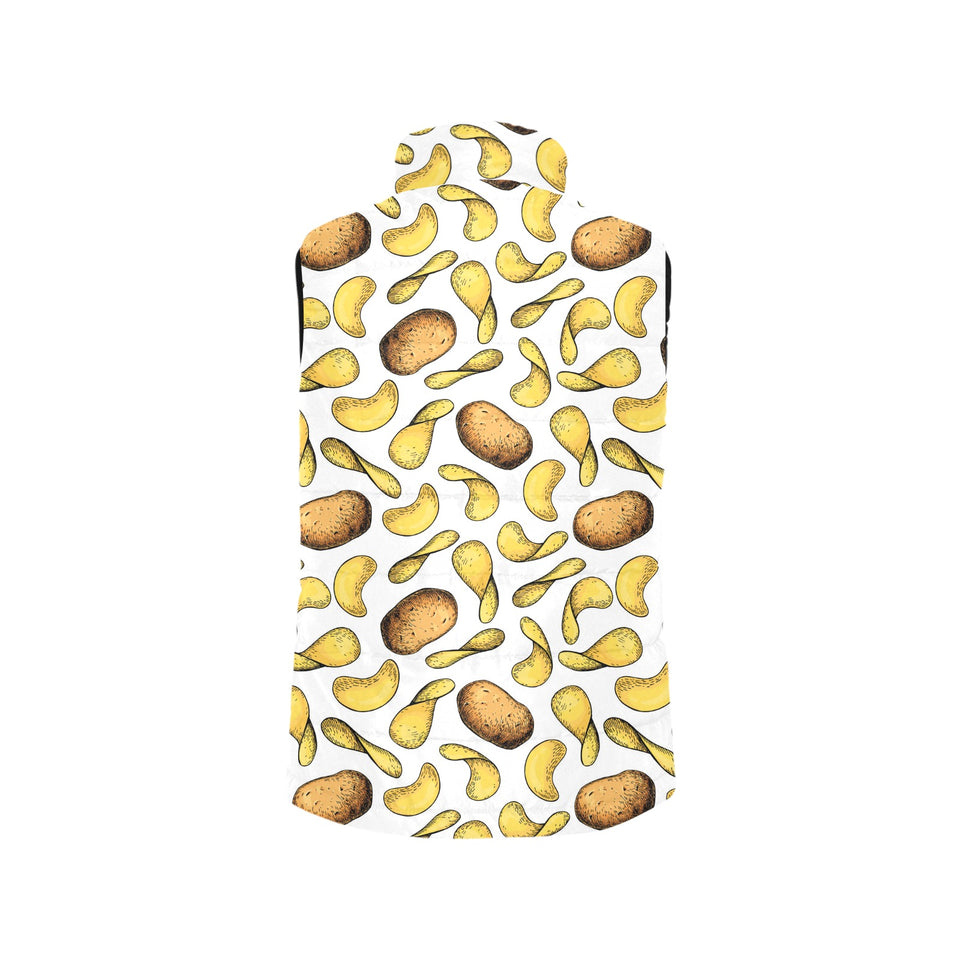 Potato Chips Pattern Print Design 01 Men's Padded Vest