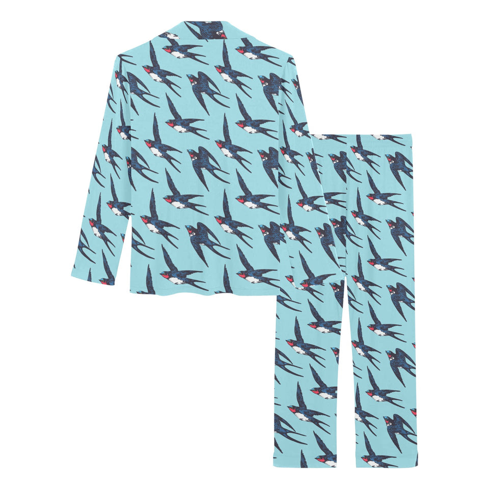 Swallow Pattern Print Design 01 Women's Long Pajama Set