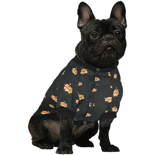 Sandwich Pattern Print Design 03 All Over Print Pet Dog Round Neck Fuzzy Shirt