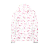 Eiffel Tower Pink Theme Pattern Print Design 05 Kids' Boys' Girls' Padded Hooded Jacket