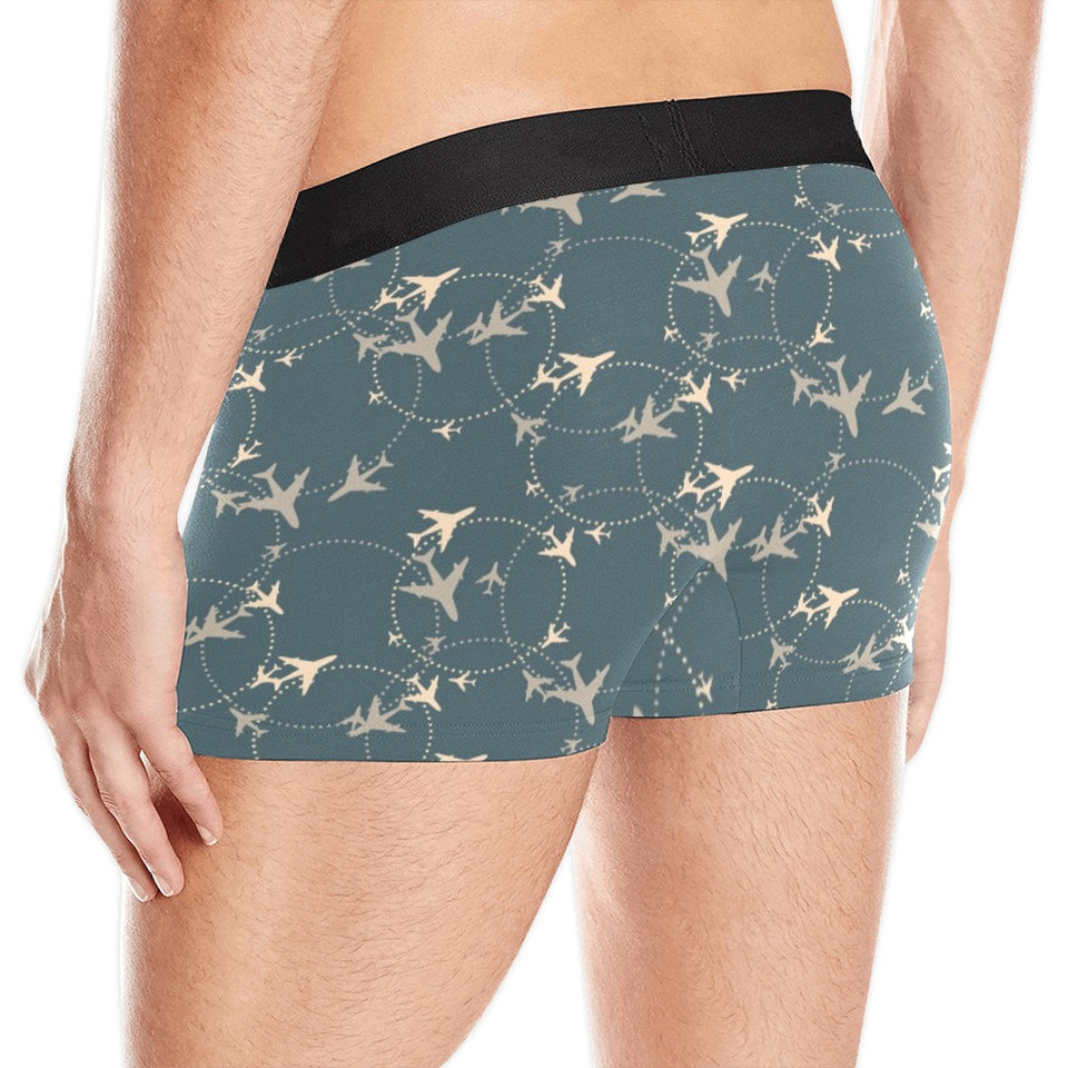 Airplane Circle Pattern Men's All Over Print Boxer Briefs Men's Underwear