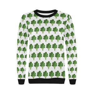 Broccoli Pattern Women's Crew Neck Sweatshirt