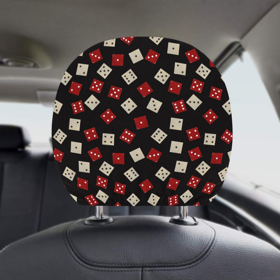 Dice Pattern Print Design 04 Car Headrest Cover