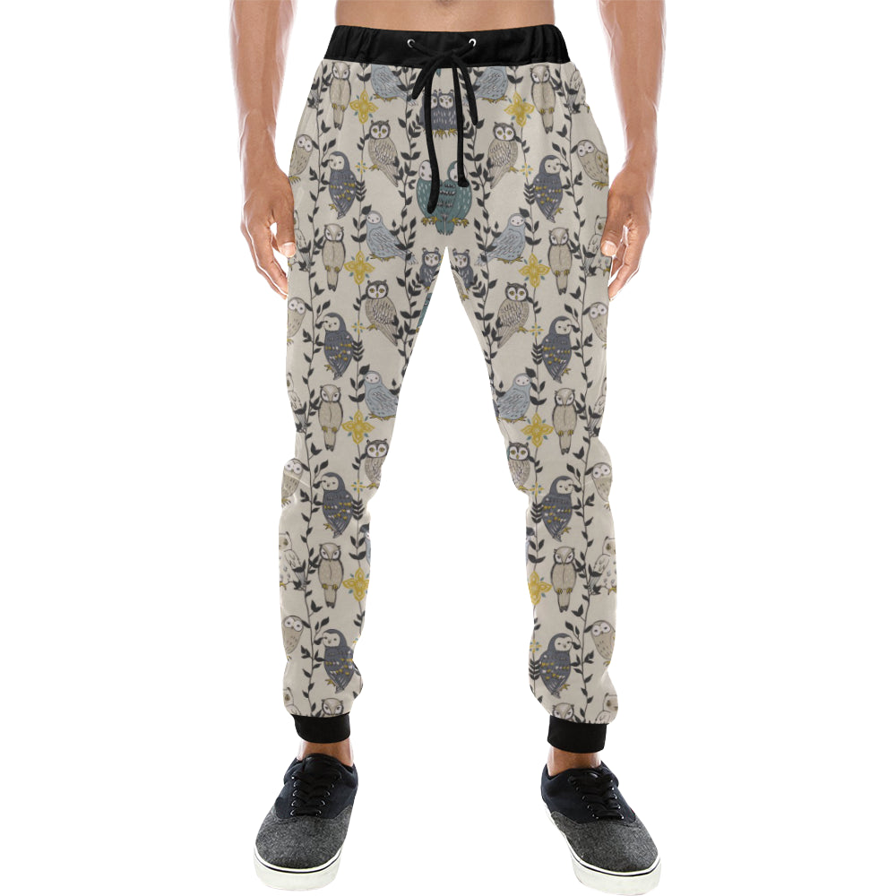 Owl Pattern Background Unisex Casual Sweatpants