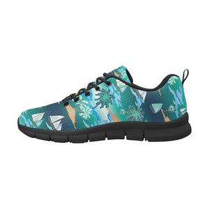 Sailboat Water Color Pattern Men's Sneakers Black