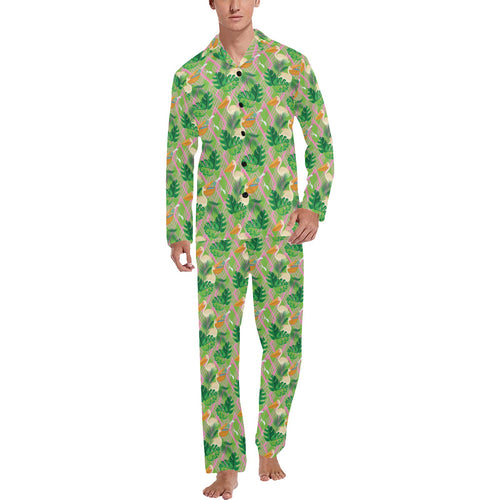 Pelican Pattern Print Design 05 Men's Long Pajama Set