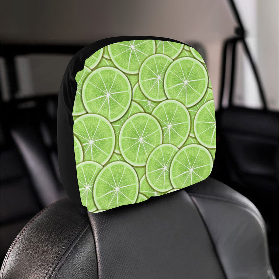 Sliced Lime Pattern Car Headrest Cover