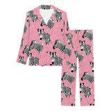 Zebra Head Pattern Women's Long Pajama Set