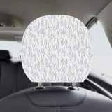 Eiffel Tower Lavender Pattern Print Design 01 Car Headrest Cover