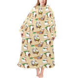 Guinea Pig Pattern Print Design 02 Blanket Robe with Sleeves