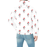 Jack Russel Pattern Print Design 01 Men's Padded Hooded Jacket(ModelH42)